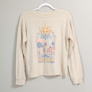 SO Cream Long Sleeve Tee with Tropical Graphic